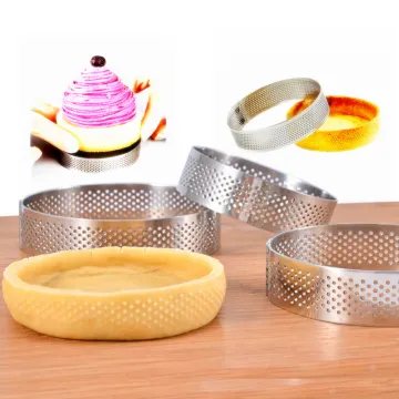 Stainless Steel Cake Mousse Rings Perforated Tart Pastry Baking Tools