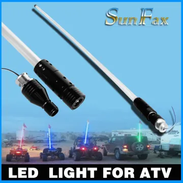 SUNFAX clear Fiber Optic led flag light ATV UTV LED Light with Safty waterproof led flag pole light Blue White Amber Green