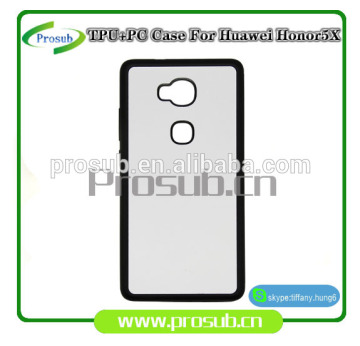 2d sublimation heat transfer PC +TPU silicon blank cell phone case for Prosub-Huawei Honor 5X