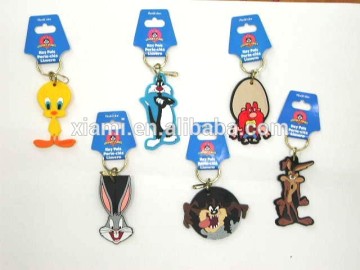 promotion gift cute little yellow duck shape soft pvc keyring opener