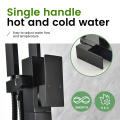 Waterfall Freestanding Tub Filler Faucet Matte Black