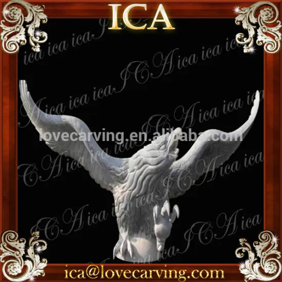 Garden black marble eagle statues carves