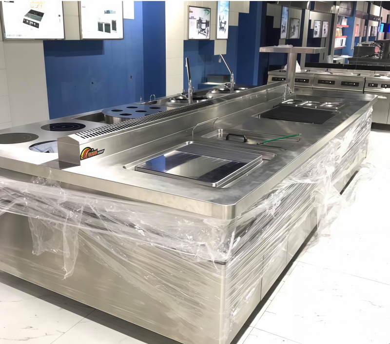 commercial cooking island