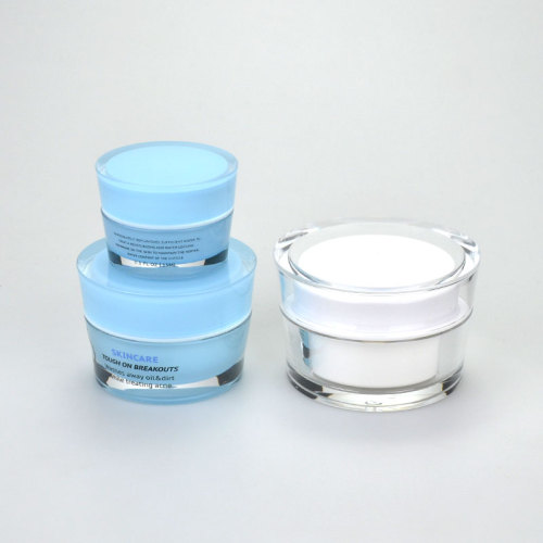 Hautpflege 15g 30g 50 g leerer Kunststoff -Acryl -Kosmetikflaschen -Glas Container Cristal White