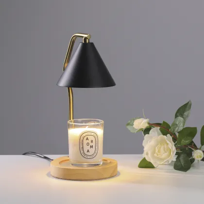 High Quality Wood Base Candle Warmer Lamp with Adjustable Switch - Factory Wholesales