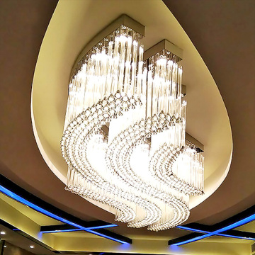 Luxury Gold Fringe Glitter Chandelier with Crystal LED for Hotels