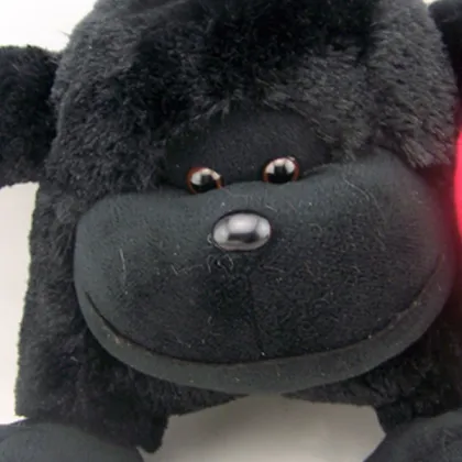 20cm Sitting Holding Red Heart Black Plush Gorilla Toy, Plush Gorilla, Stuffed Gorilla