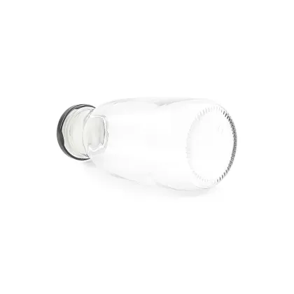 Stocked empty 300ml clear glass milk coffee bottle
