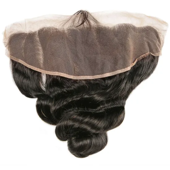 Unprocessed Cuticle Aligned Virgin Human Hair 13x4 Swiss Lace Frontal Closure Hair Loose Wave Peruvian Hair Bundles with Frontal