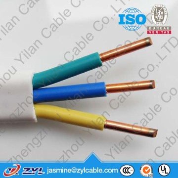 Copper conductor pvc cover flat cable