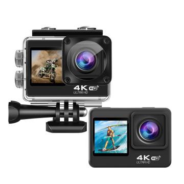 Kamera video kalis air 4K dengan skrin sentuh dwi untuk blogging profesional dan penggambaran bawah air