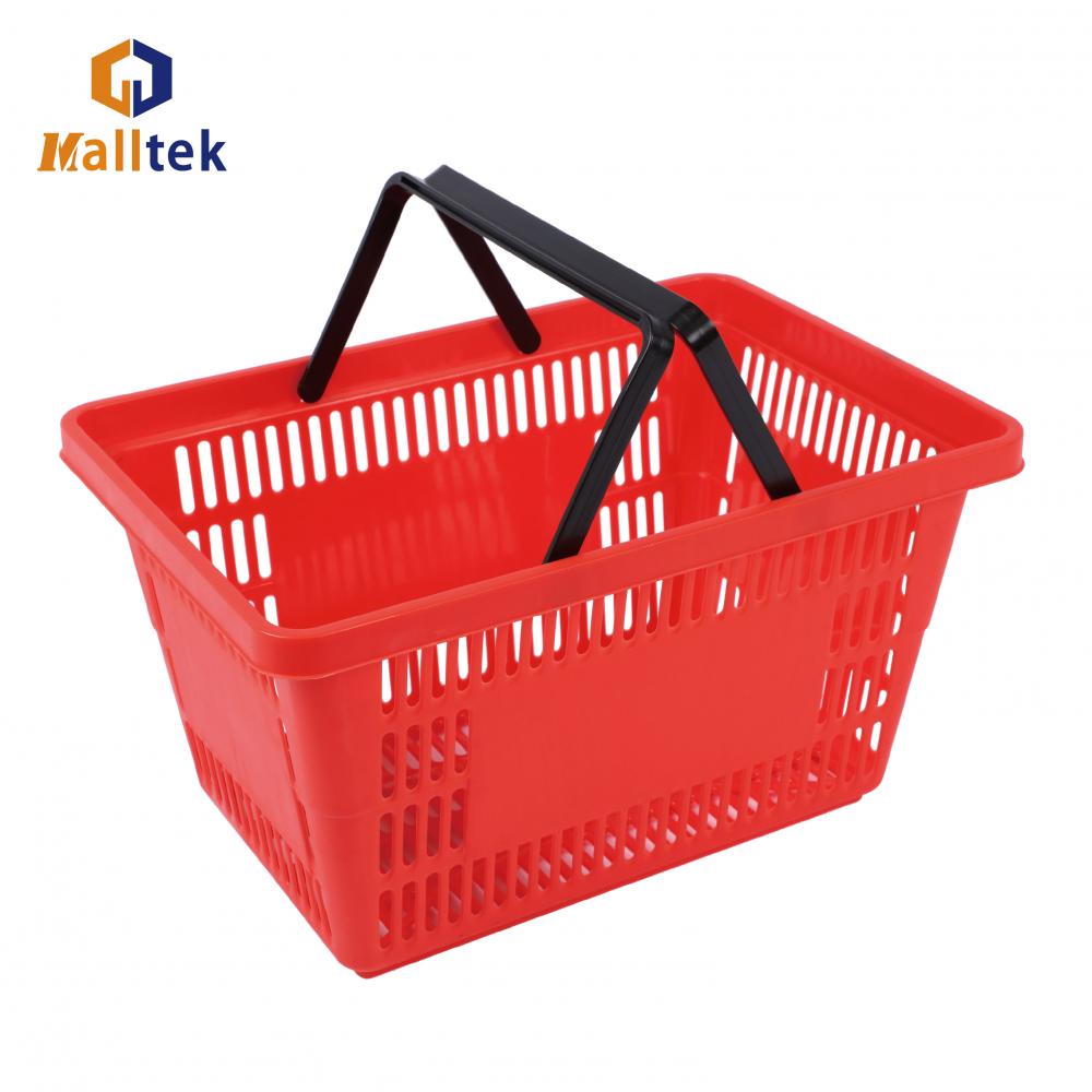 Supermarket Durable Plastic Handle Shopping Basket