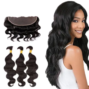 Cuticle Aligned Virgin Hair Vendors Peruvian Human Weave Hair Bundles With Lace Frontal