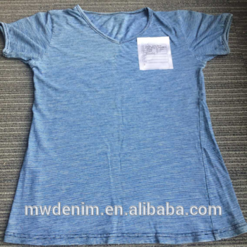 indigo knitted denim stripe jersey fabric