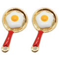 Miniature Dollhouse 100Pcs Enamel Alloy Pan with Eggs Charms Pan &amp; Slice Enamel κρεμαστά για βραχιόλι κολιέ κοσμήματα κατασκευή DIY