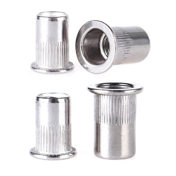 Nhà cung cấp bán buôn của đinh tán bằng thép không gỉ M Series: M3, M4, M5, M6, M8, M10, M12 Knurle Round Flat Head Rivets &amp; Blind Rivet Nuts ở 304 và 316 Lớp