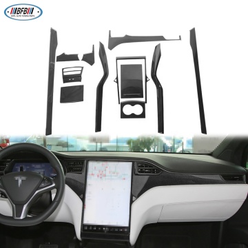 Carbon Fiber Door Panel Trims and Dashboard Cover for Tesla Model X 2016-2022 (12 Pcs/Set)