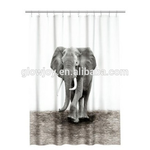 elegant pattern shower Curtain with brass rings