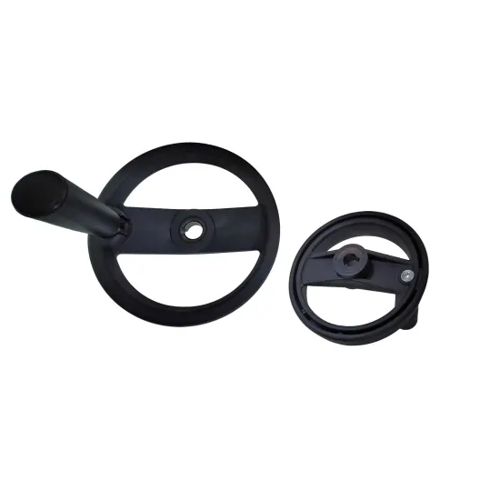 Hot Sales Black Plastic Revolving Double Handwheel Folding Handle