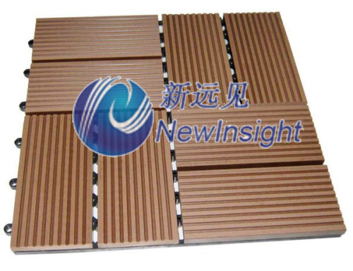 300X300 WPC DIY Decking Tile Interlocking Composite Deck Tiles for Balcony Veranda Corridor Garden WPC Board with CE SGS Fsc ISO Plastic Wood Decking Floor