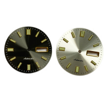 Dial de reloj Sunburst con verde luminoso para NH36