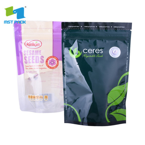 Papel Kraft 100% biodegradável Ziplock Stand Up Coffee Bag com janela