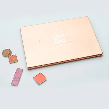 Custom Golden Empty Cosmetic Eyeshadow Palette Packaging Box