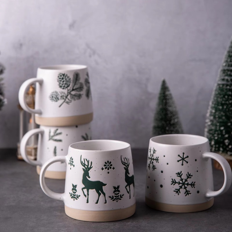Christmas - themed Handmade Ceramic Mugs
