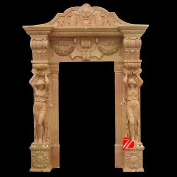 hand carved marble door frame design with lady carving