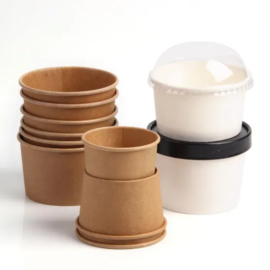 Biodegradable Foodware: Yogurt Cups, Paper Bowls, and Ice Cream Bowls with PP Lids