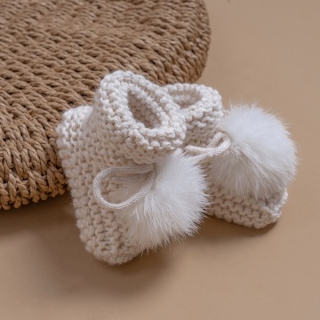 Customized Newborn Baby Gift Set: Chunky Crochet Cotton Wool Socks