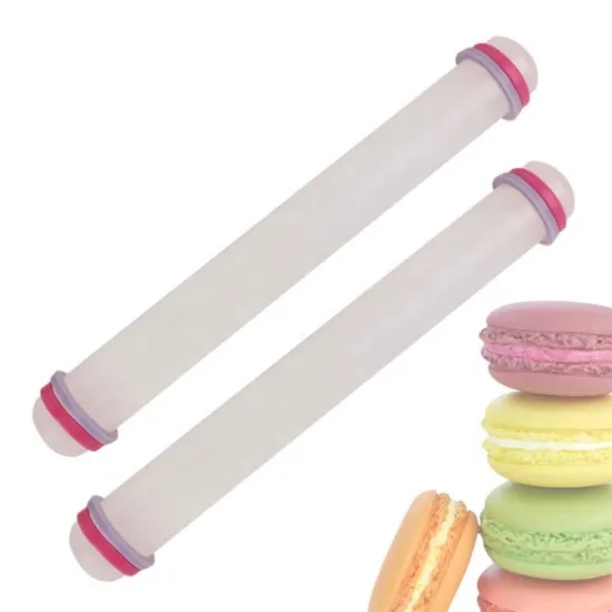 Adjustable Thickness Non-stick PP Plastic Kitchen Pastry Fondant Rolling Pin