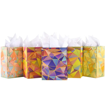 Sacchetto di carta per imballaggio regalo di lusso a colori a contrasto personalizzato