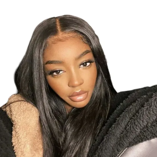 Natural 1b Color Brazilian Human Hair Lace Front Wig 360 Straight Wave Virgin Hair Cuticle Aligned 360 Lace Frontal Wig
