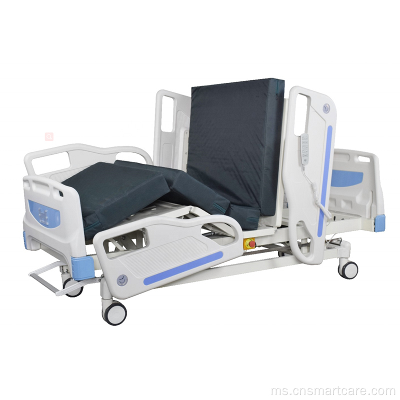 Tempat tidur hospital ICU Elektrik 5 fungsi boleh laras