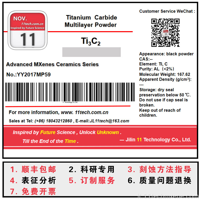 Mxenes Series TI3C2 in polvere multistrato