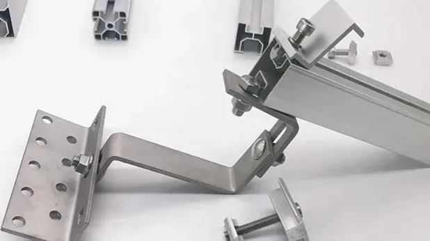 L Foot Adjustable End Clamps for PV Aluminum Rail - Fortin Roof Solar Mounting System Rooftop Solar Panel Mounting Brackets