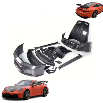 GT3 Style Front Bumper Hood Spoiler Side Skirt Body Kit for Porsche Carrera 911 992 2019-2020