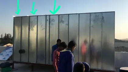 Spray painting exhaust gas treatment booth
