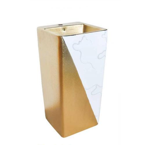 Gold Color Wash Basin Ceramic Pedestal Basin Price