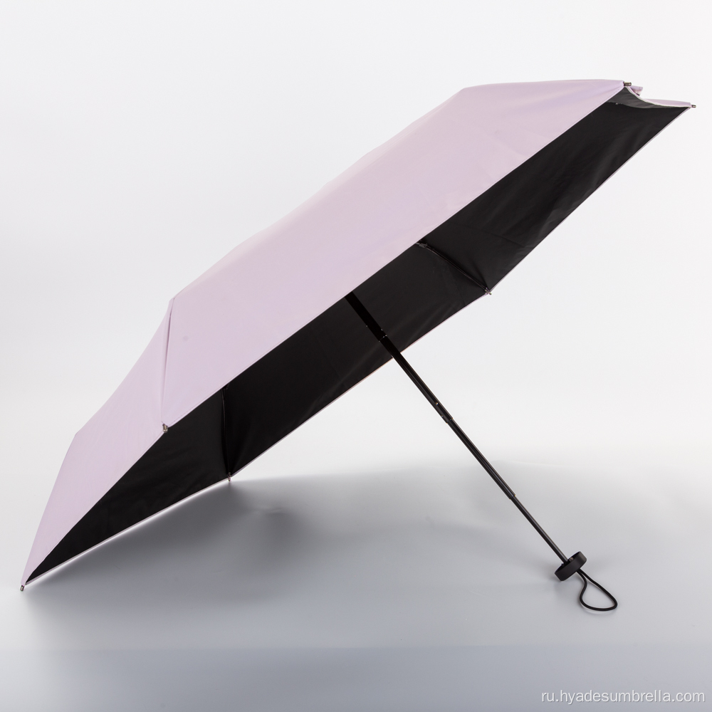 Розовый компактный зонт для путешествий с ультра маленьким карманом
