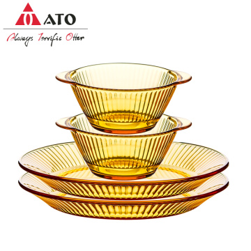 Ato Amber Color Kitchen Kitchen Glass Bowl Talerz