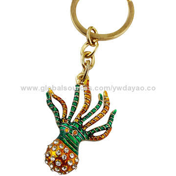 Octopus-shaped Fancy Metal Crystal KeychainsNew