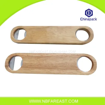 Bamboo wooden beer bottle opener with 2 holes