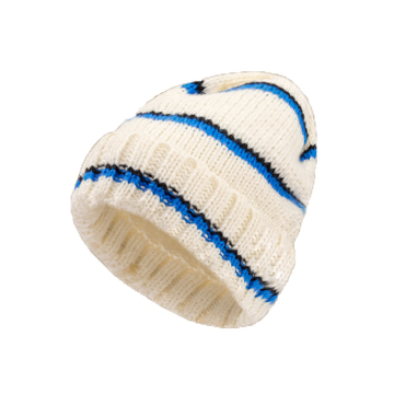 Toptan Özel Akrilik Çizgili Örme Beanie Hats