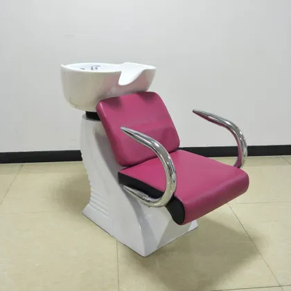 Liguang Beauty Station Pink Hair Washing Chair for Salon Furniture