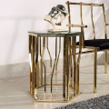 luxury and royal gold coffee table with glass top