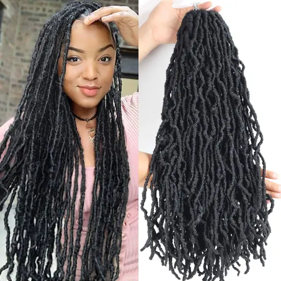 Wholesale 14 18 24 36 inch Synthetic Crochet Braid Hair Extensions Ombre Faux locs Hair Pre Looped Crochet Hair