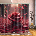 3D waterproof hookless shower curtain