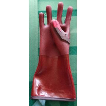 14-inch Red Cut-Resistant Impact Resistant PVC Coated Glove